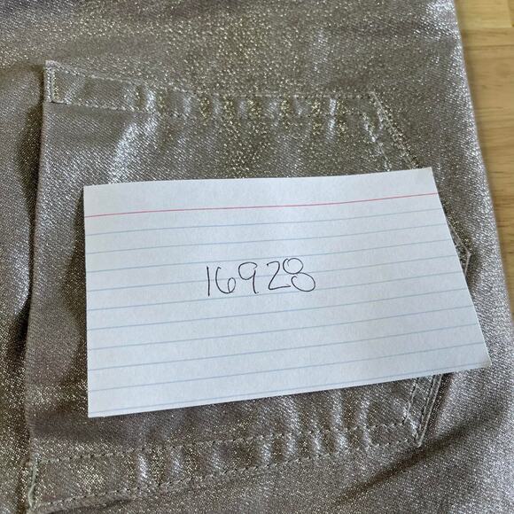 Chico's denim jeans women's 12 PLATINUM DENIM in METALLIC sterling khaki - Picture 15 of 16